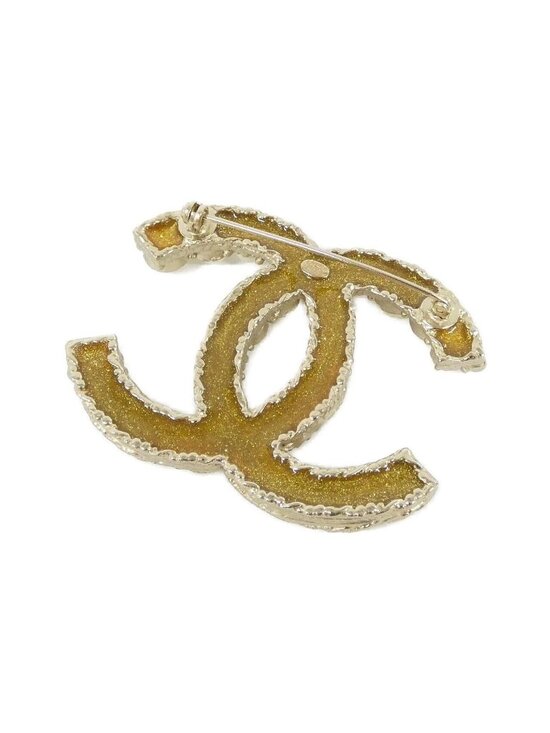 Chanel Gold Tone Lava CC Logo Brooch 95A – The Vintage Concept Chanel Brooch Gold